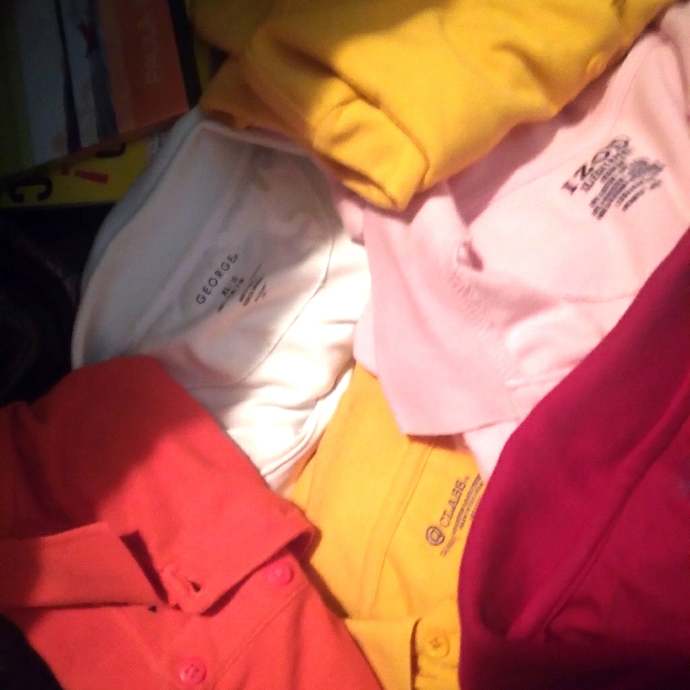Bundle of boys coat/ uniform shirts